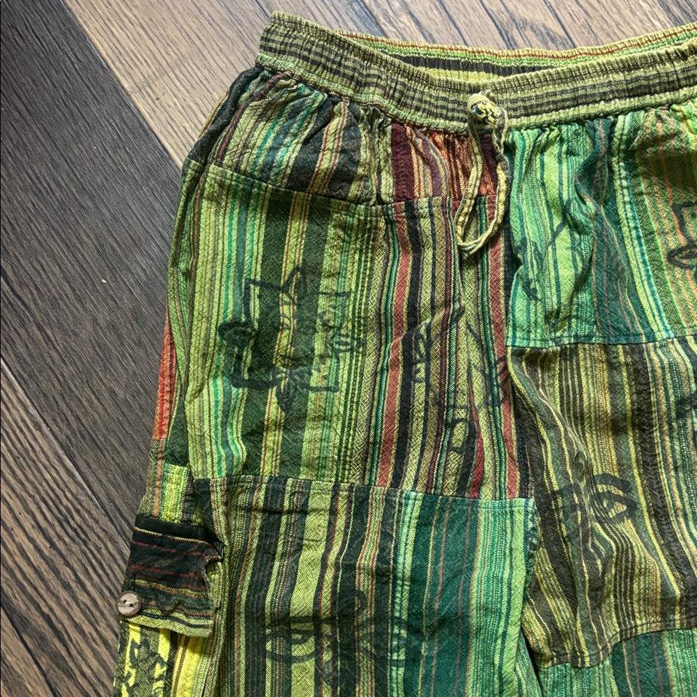 Boho Hippie Multicolor Patchwork Style Cargo Jogg… - image 2